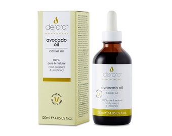 Avocado Oil by Derora | Nourishes Skin, Hair and Nails | Cold Pressed and Unrefined | Antioxidant and Vitamin A, B, D & E Rich