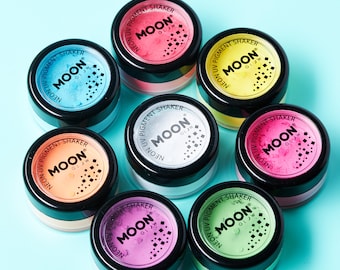 Neon UV Pigment Shakers by Moon Glow - 3g - Cosmetic Bright Neon Powder, Dust, Eye Shadow, Make up for Face, Eyes & Body