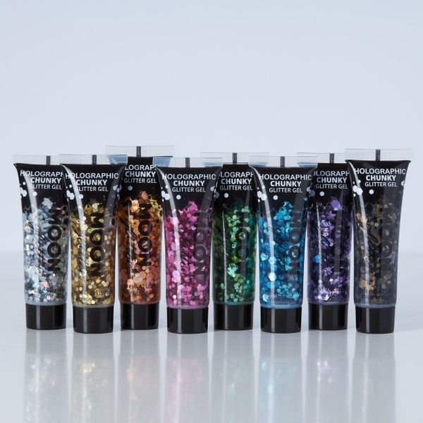 Holographic Chunky Face & Body Glitter Gel par Moon Glitter - 12ml - Glitter Face Paint