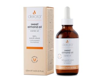 Sweet Almond Oil by Derora | Nourishes Skin, Hair and Nails | 100% Pure and Natural | Antioxidant & Vitamin A, B, D and E Rich