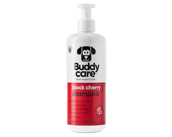 Black Cherry Dog Shampoo by Buddycare - Deep Cleansing Shampoo for Dogs - Fruity Scent - With Aloe Vera and Pro-Vitamin B5