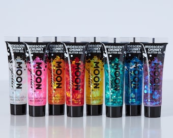 Iridescent Chunky Face & Body Glitter Gel de Moon Glitter - 12ml - Glitter Face Paint