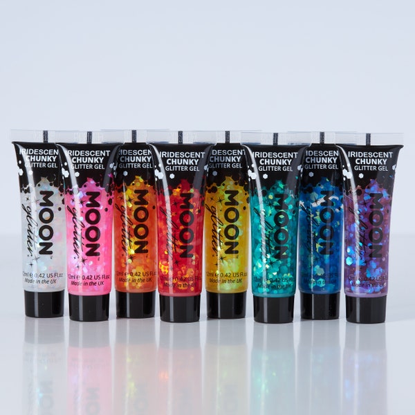 Iridescent Chunky Face & Body Glitter Gel par Moon Glitter - 12ml - Glitter Face Paint