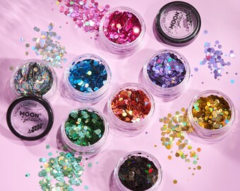 Holographic Chunky Glitter by Moon Glitter – 100% Cosmetic Glitter for Face, Body, Nails, Hair and Lips - 3g