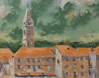 Jelsa on the island of Hvar in Croatia. Adriatic sea