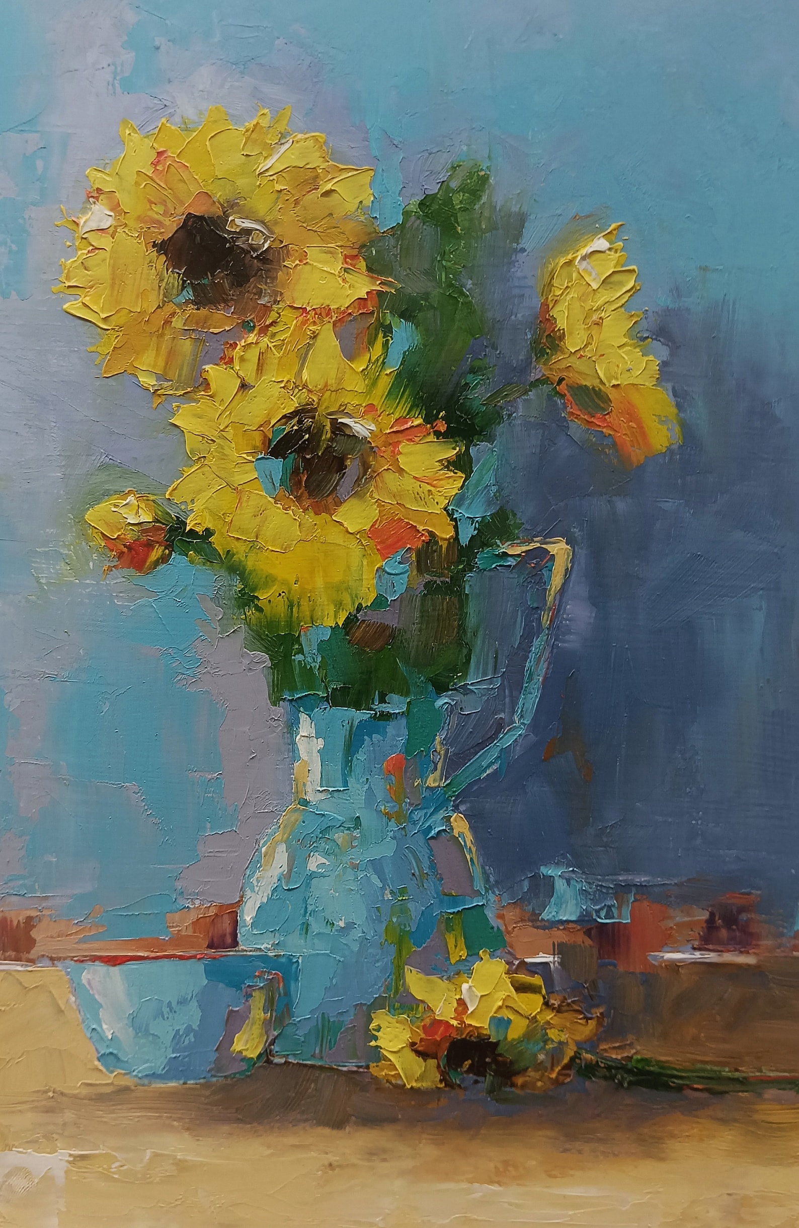 Sunflower Still Life - James Fullarton - Framed art Print main image 1