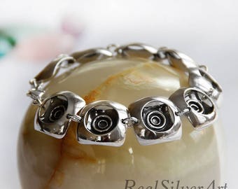Solid sterling silver bracelet/ Women jewelry/ Geometric jewelry/ Modern jewelry/ Sterling silver bracelet/ silver jewelry/ Gift for her