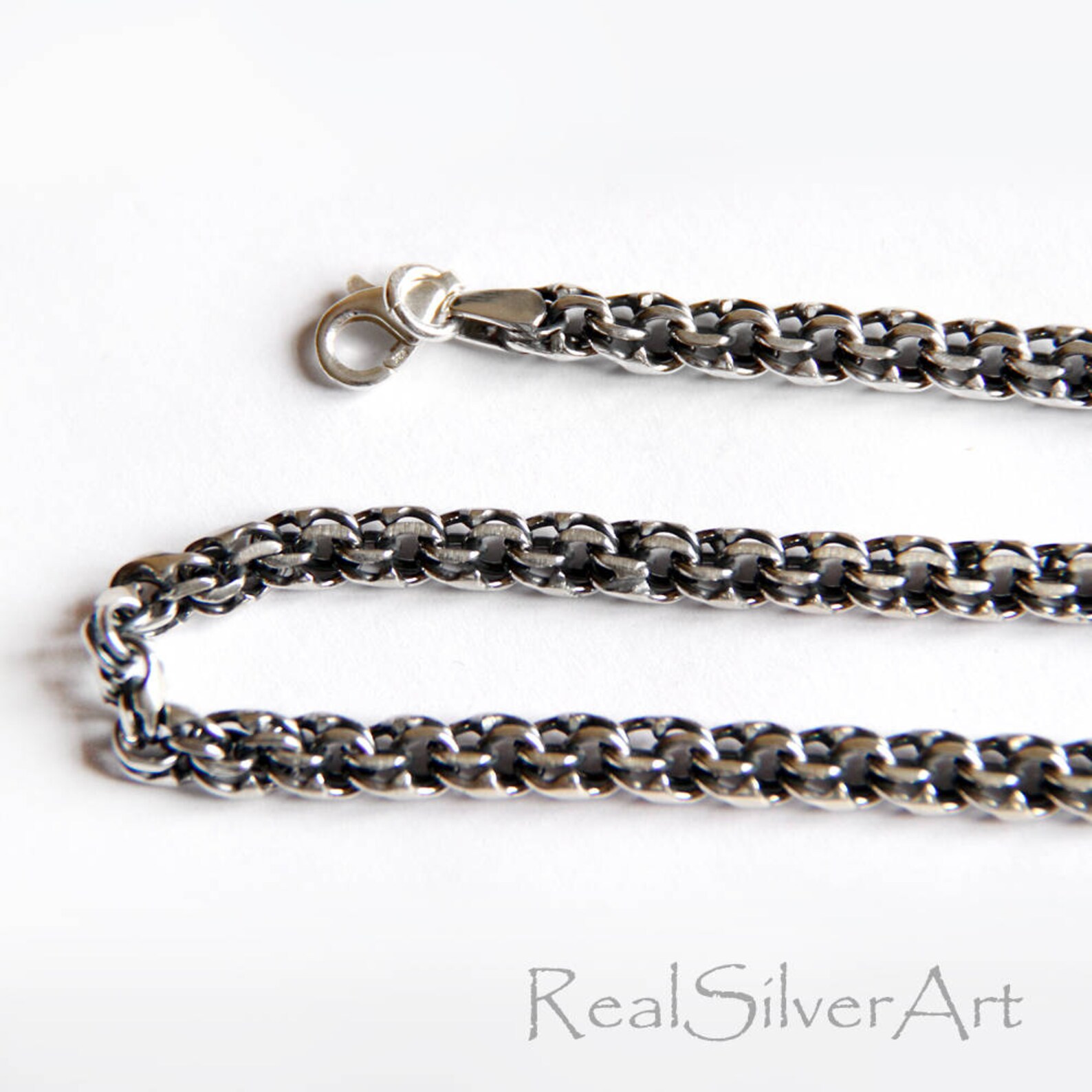 Solid Silver Chain/handmade Jewelry/sterling Silver/necklace Etsy