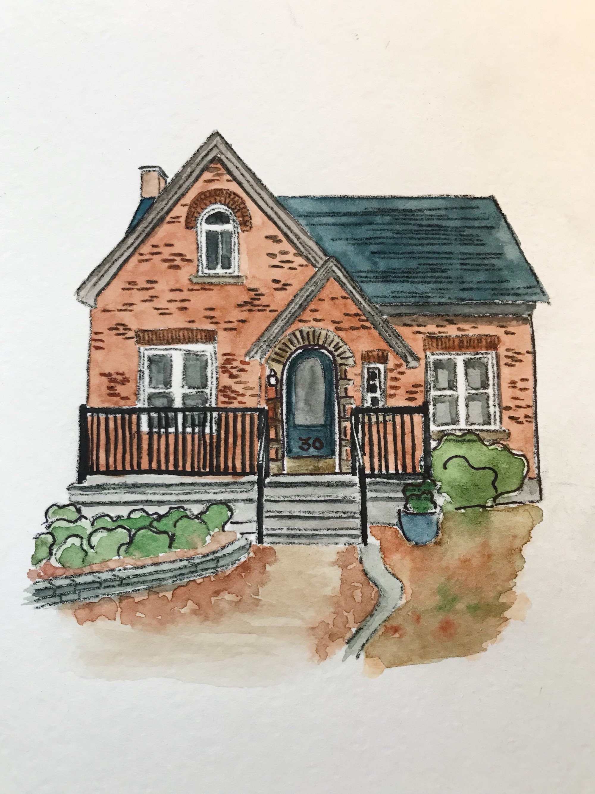 Custom House Watercolor Housewarming Gift Home Portrait From Etsy