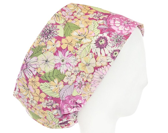 WIldflower Sunrise Scrub Cap, Euro Style Adjustable Surgical Scrub Hat