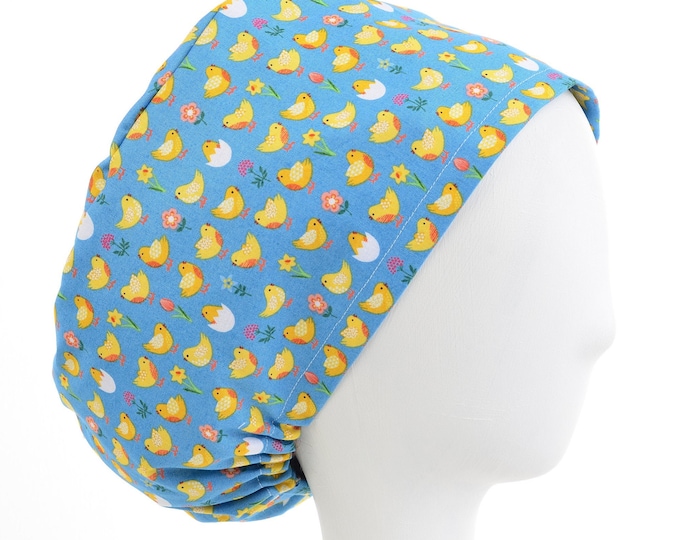 Spring Chicks Scrub Cap, Euro Style Adjustable Surgical Scrub Hat