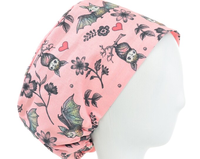 Satin Lined Floral Scrub Caps for Women Euro Style Scrub 