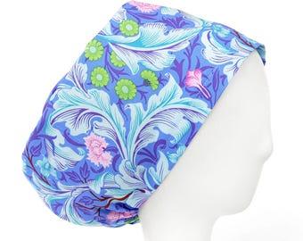 Spring Tapestry Scrub Cap, Euro Style Adjustable Surgical Scrub Hat