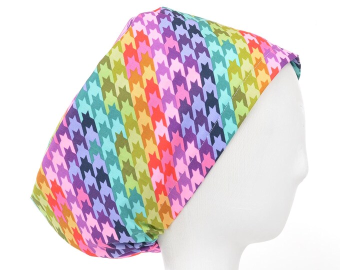 Rainbow Sweet Tooth Scrub Cap, Euro Style Adjustable Surgical Scrub Hat
