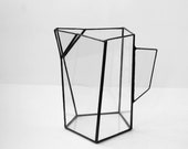 Original glass geometric vase. Geometric Terrarium. Glass teapot. Stained Glass terrarium Container. Terrarium Container. Glass Terrarium