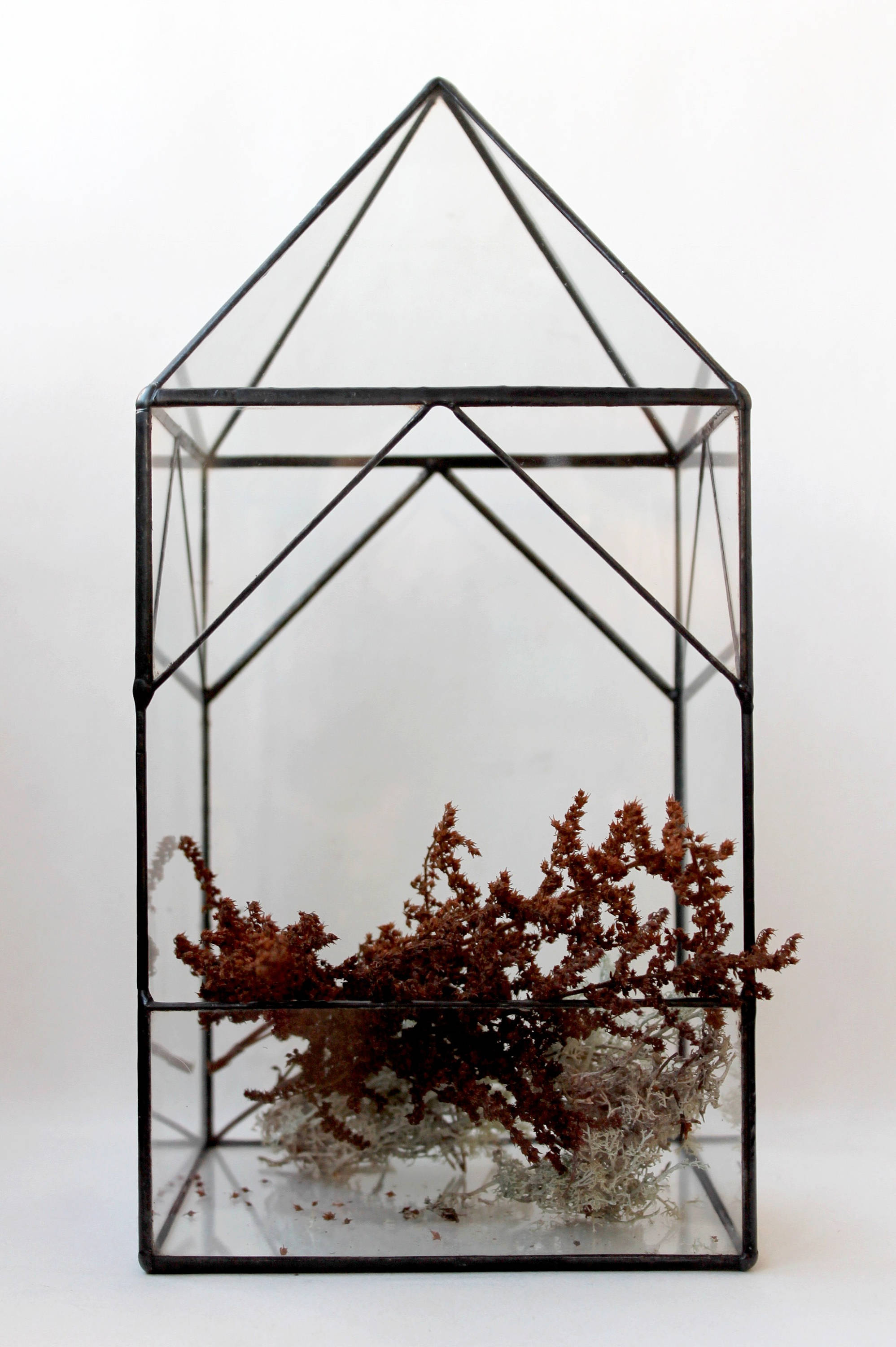 Glass House Terrarium. Stained Glass Planter. Orchid Planter. Etsy