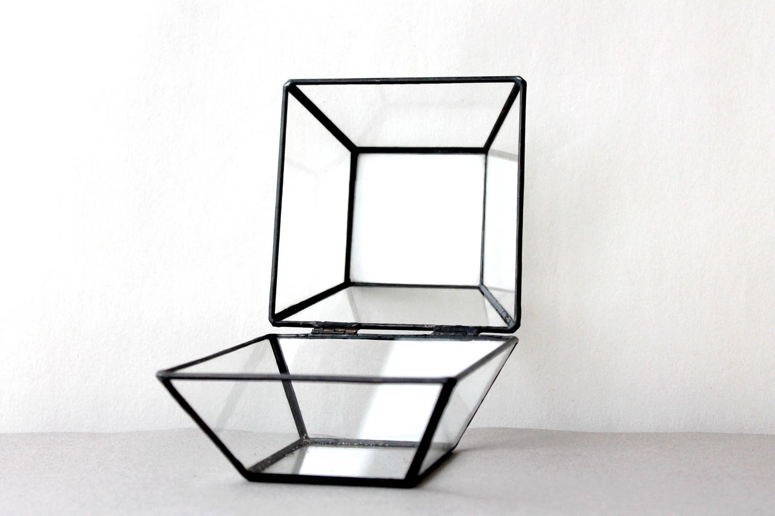 Glass Jewelry Box Stained Glass Ring Pillow Geometric Home Etsy