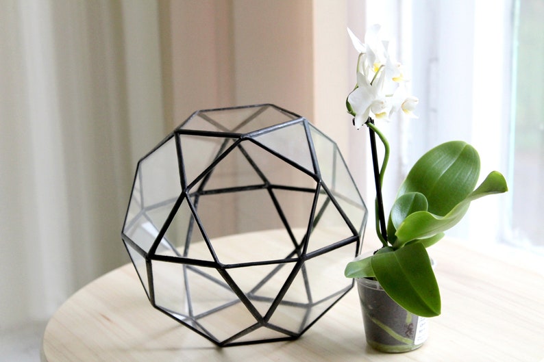 Geometric Terrarium Container Handmade Glass Terrarium Etsy