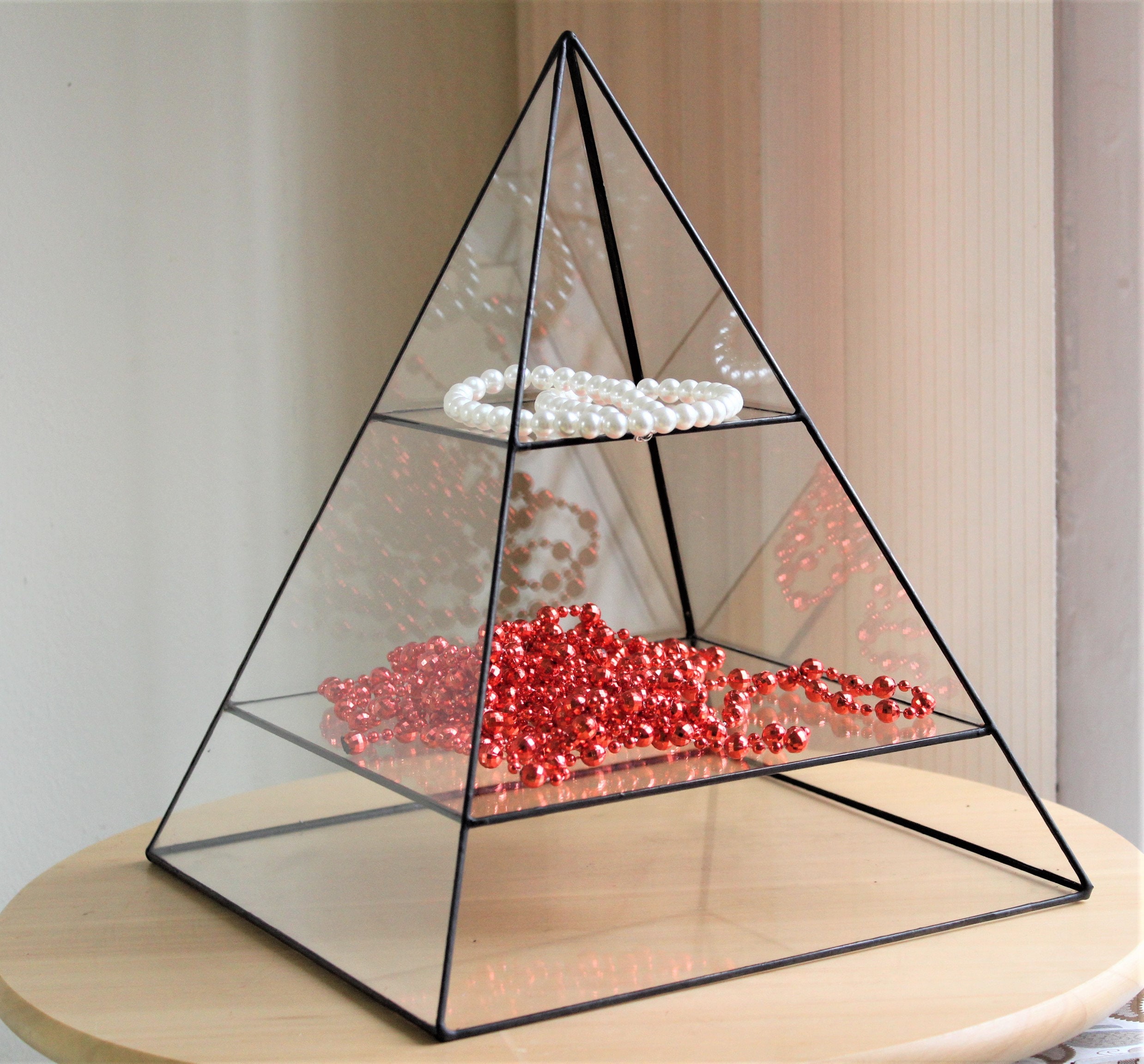 Jewelry organizer Glass Jewelry Box Glass Box Pyramid Etsy