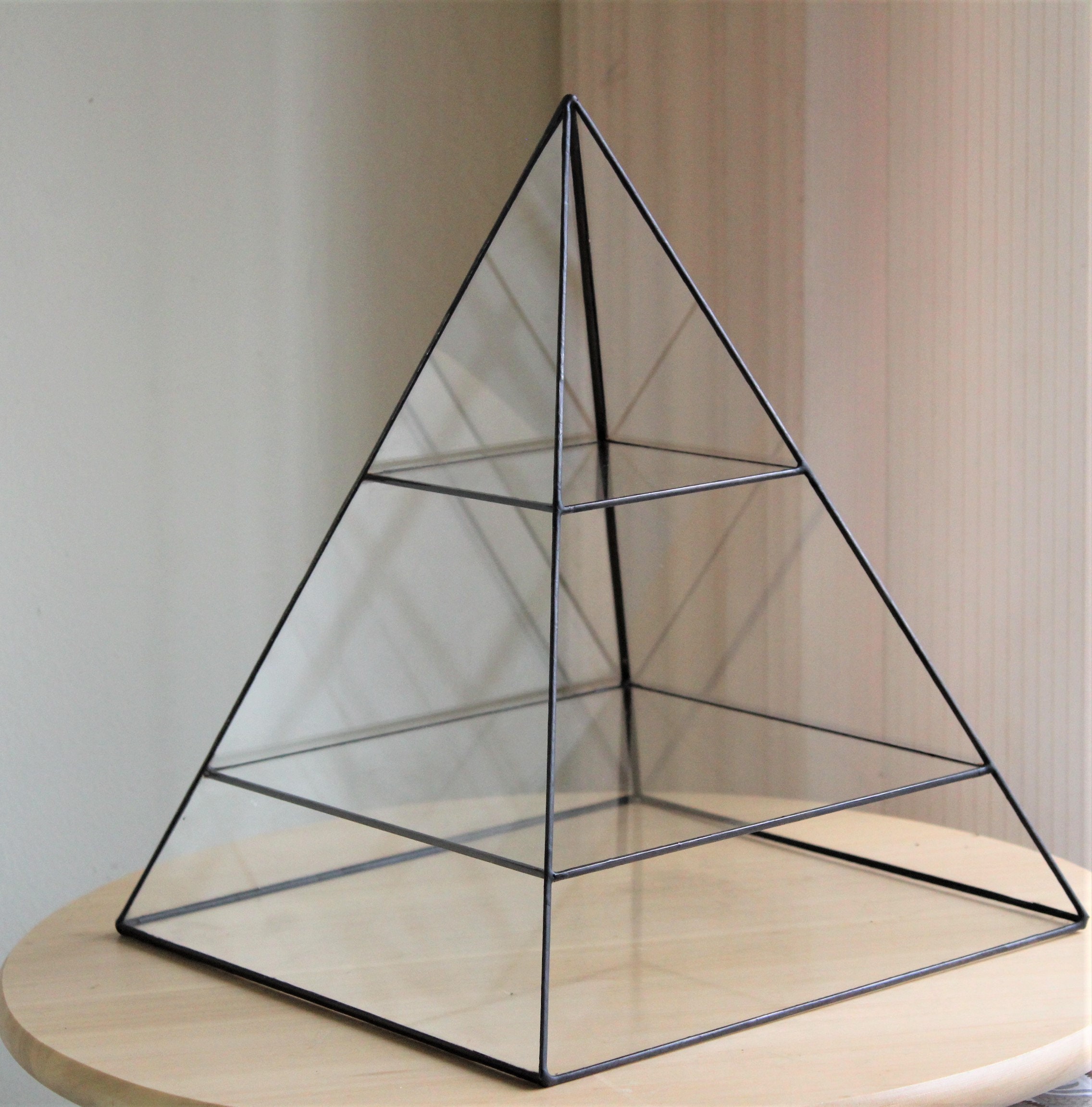 Jewelry organizer Glass Jewelry Box Glass Box Pyramid Etsy