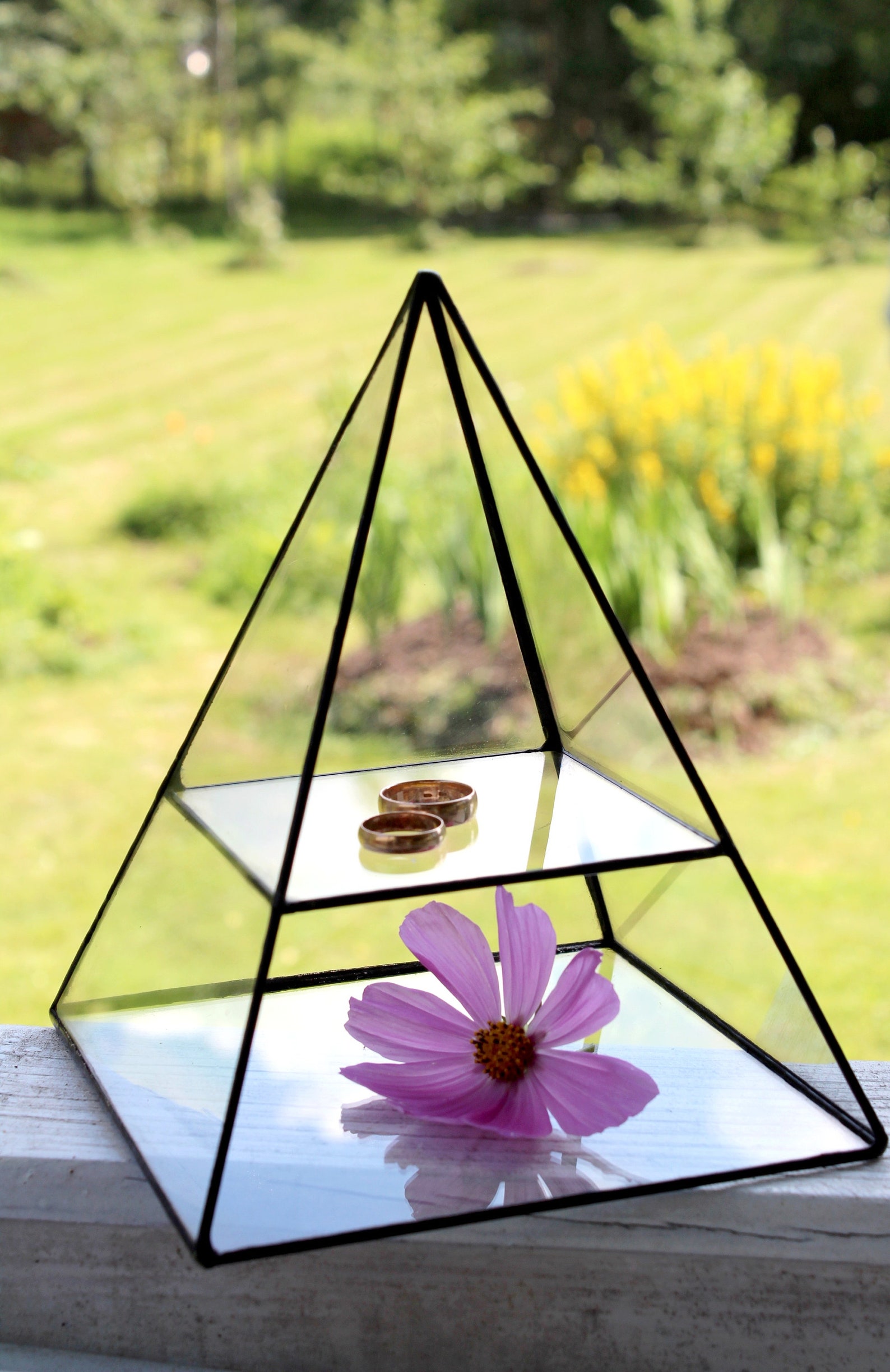 Jewelry organizer Glass Jewelry Box Glass Box Pyramid Etsy