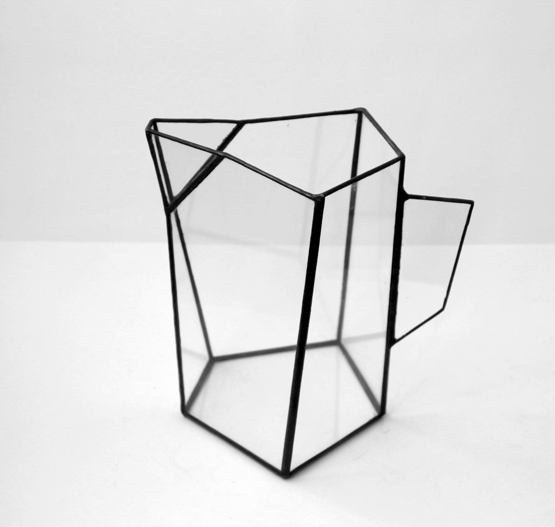 Original Glass Geometric Vase. Geometric Terrarium. Glass Etsy