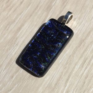 Deep Purple Ripple Texture Dichroic Fused Glass Pendant image 8