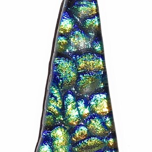 Rainbow Pebble Texture Dichroic Fused Glass Pendant