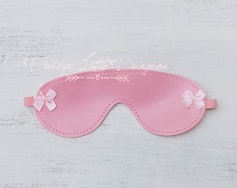 DDLG Hübsche Pink BDSM Bondage Augenbinde Augenmaske Bögen Submissive Girly Sub Daddys Kleines Mädchen Kawaii ABDL Sissy Master Kinky Fetish Reifen