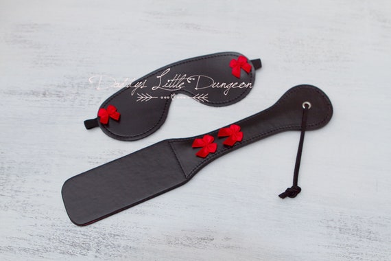 BDSM Sub Bondage Set ~ Spanking Paddle Flogger & Eye Mask Blindfold - Kinky Sex  Toys for Femdom, Dominatrix Flogging Fetish Gear - Mature - Etsy