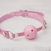 DDLG Pretty Pink BDSM Bondage Ball Gag Bit Flowers Roses Sub Girly Sub Daddys Little Girl Kawaii ABDL Sissy Master Kinky Fetish Freak mature 