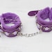 DDLG Pretty Purple Furry BDSM Bondage Hand Wrist Cuffs Flowers Roses Submissive Sub Dainty Daddys Little Girl Kitten Kawaii ABDL mature 