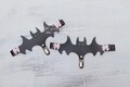 Bat Lover Cute Goth Bat Garters - Thigh Harness Set - Black & Pink for knee socks, thigh highs, stockings - Kawaii, Cosplay, Gothic, Vampire