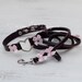 DDLG Pretty Gothic Heart and Bow BDSM Bondage Collar & Leash Set - Sub Lolita Master Sissy Daddy's Little Girl ABDL mature Baby mommy's mdlg 