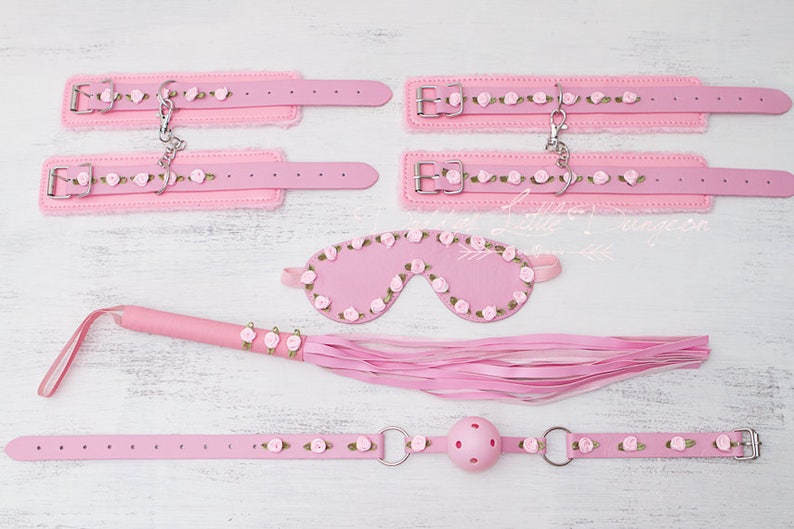 image 0 ... Bdsm COMPLETE BONDAGE SET Wrist Ankle Cuffs Ball Gag Bit | Etsy