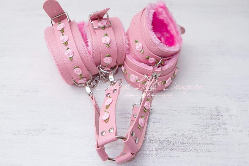 Ddlg Pretty Pink Bdsm Bondage Harness Hogtie Hog Tie For Hand Etsy