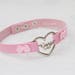 BDSM DDLG Pink Daddy's Girl Charm Heart Day Collar Lolita Choker Satin Bows Pet Play Kitty Submissive Little Baby Kitten Petplay ABDL mature