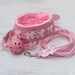 DDLG Pretty Pink Furry BDSM Bondage Collar Leash & Ball Gag Set Satin Bows Sub Master Girly Sub Sissy Daddys Little Girl Kawaii ABDL mature 