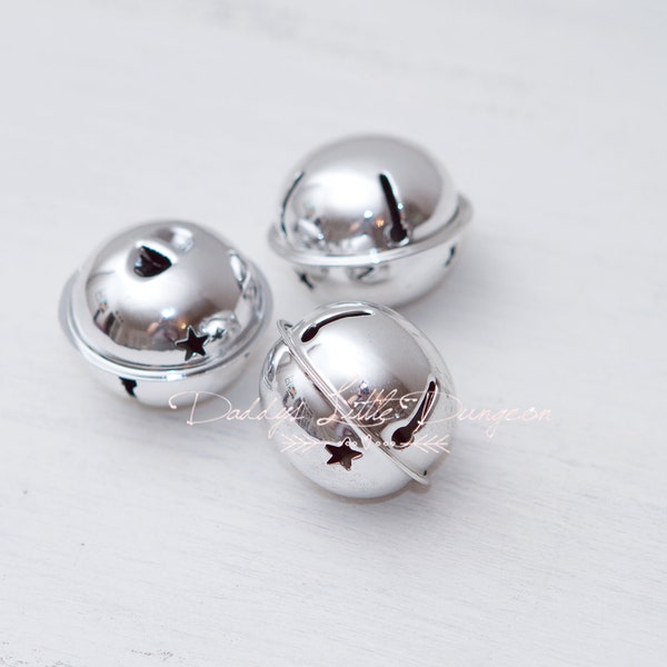 Add A HUGE Silver Jingle Bell Charm to Your Collar or Lingerie