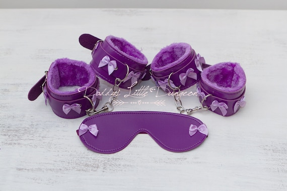 Purple BDSM Bondage Set ~ Fuzzy Handcuffs for Wrist, Fur Ankle Cuffs & Eye  Mask Blindfold - Restraints for Sub Kinky Fetish Sex Toys Mature - Etsy  Ireland