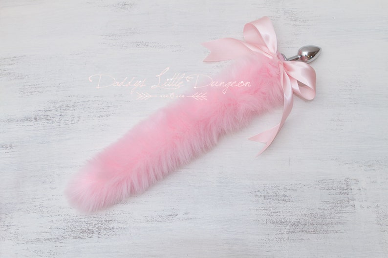 Pretty Pastel Baby Pink Pet Play Starter Set includes Fox Kitty Ears Collar Leash Anal Butt Plug Tail Ball Gag for Kitten Cat Cosplay Petplay BDSM