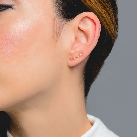 crescent earrings studs