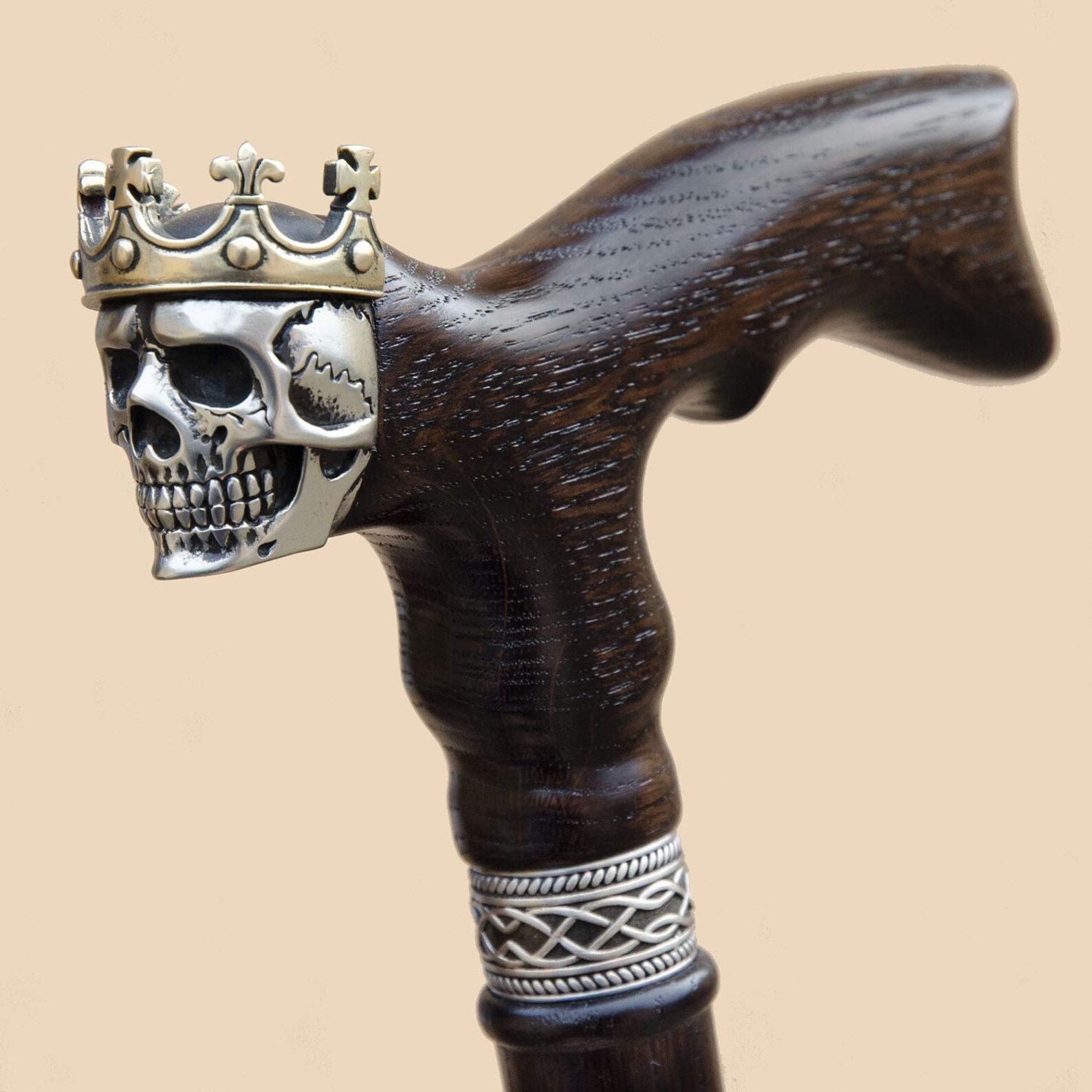 Exclusive Skull King Walking Cane Gothic Design Wooden Walking Etsy