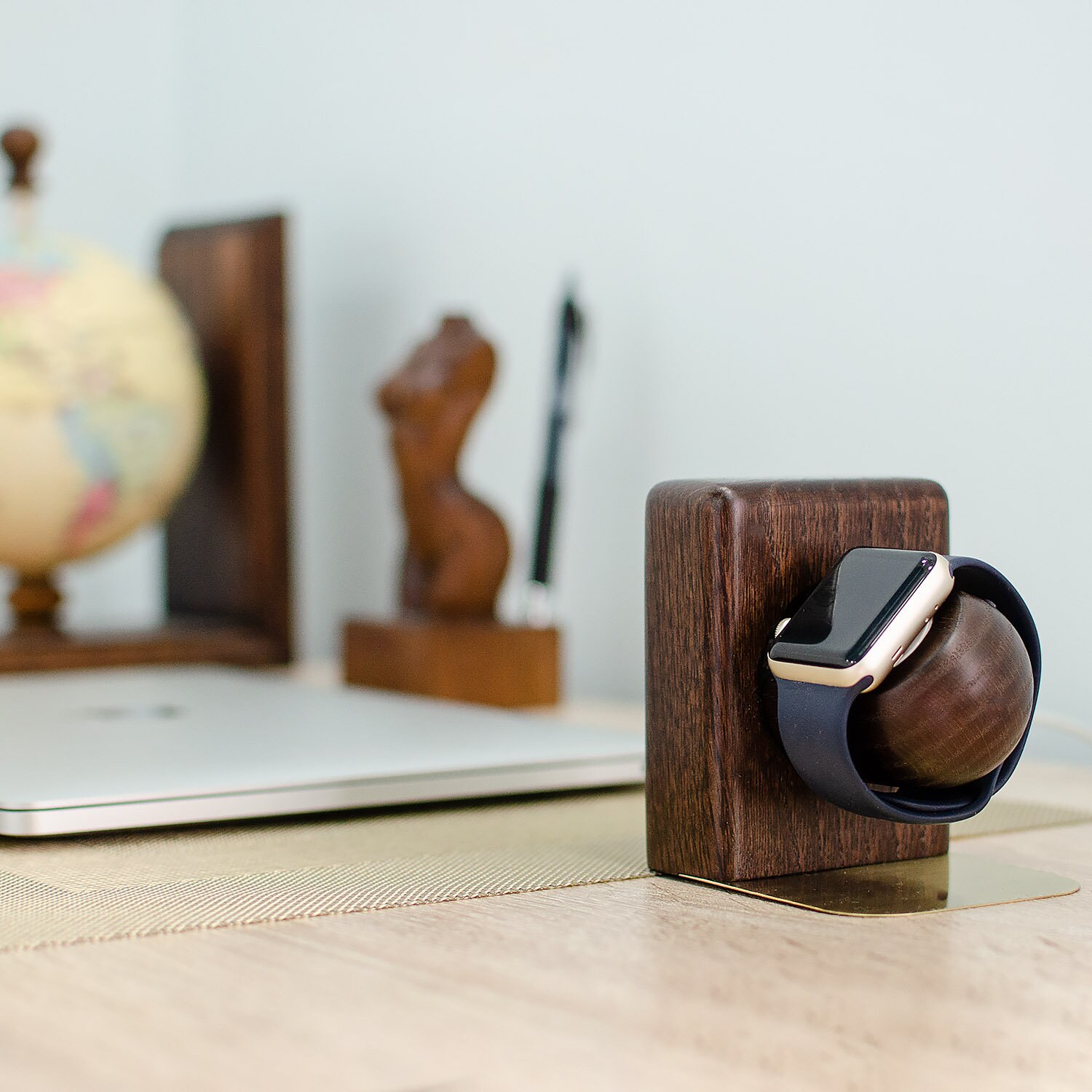 Stylish Wooden Apple Watch Charging Stand Dock iWatch Etsy