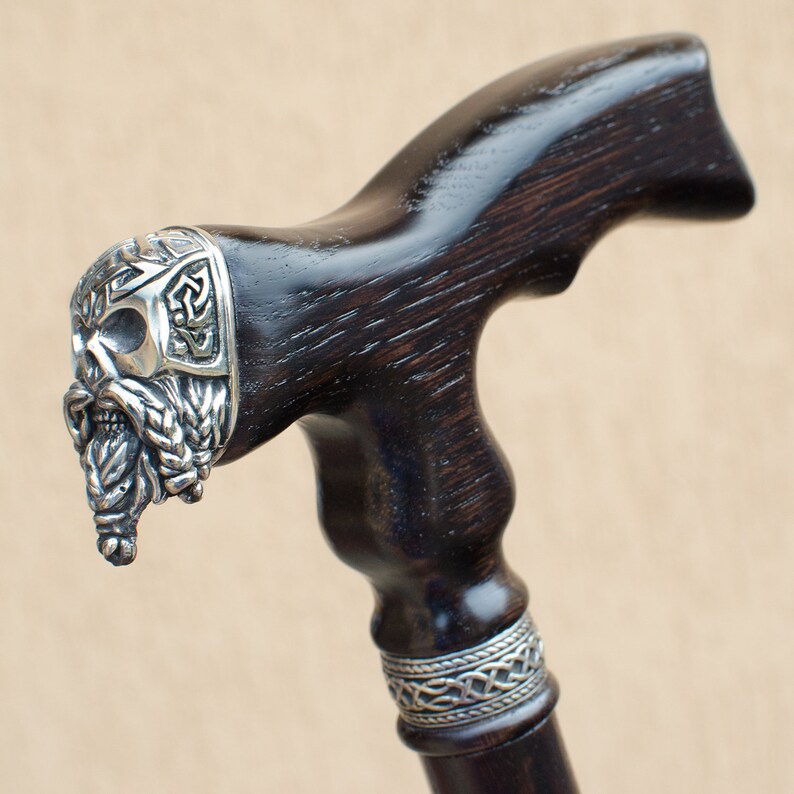 Exclusive Celtic Skull Walking Cane Gothic Wooden Walking Etsy