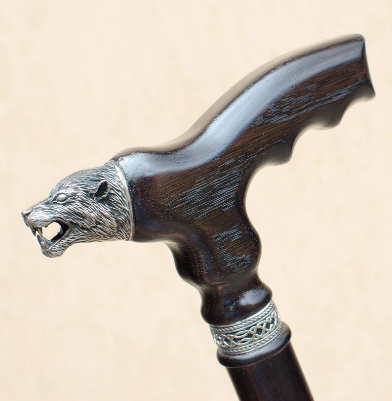 Custom Walking Cane WOLF Fashionable Walking Stick Hand Carved Etsy