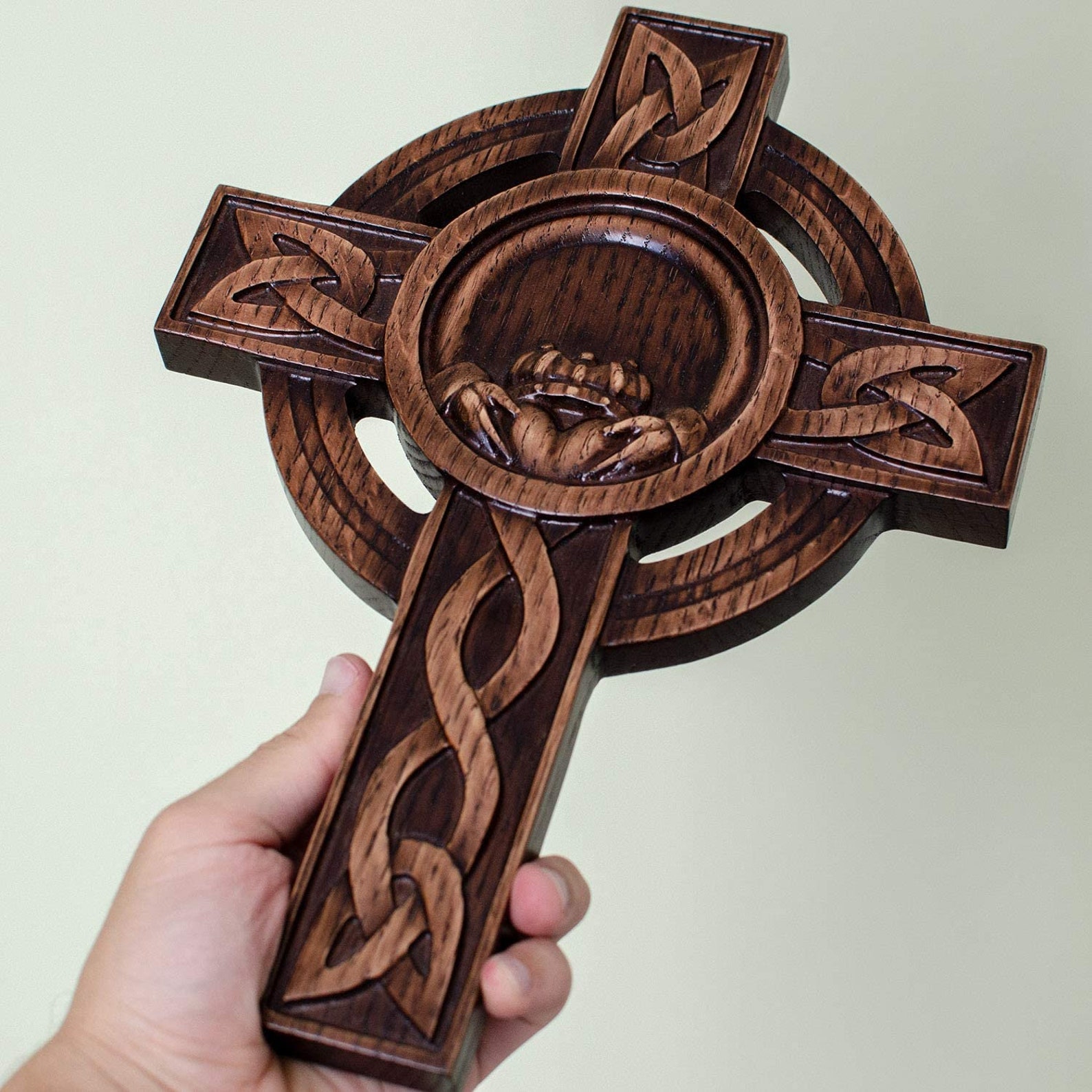 Claddagh Handmade Wooden Irish Celtic Wall Cross for Home Etsy