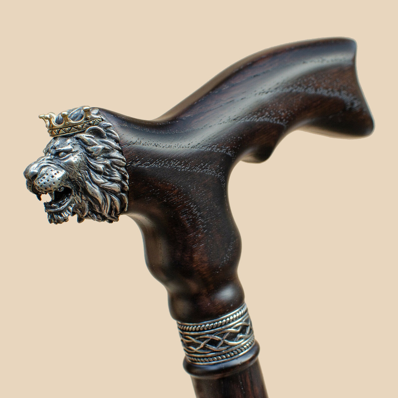 Custom Lion King Walking Cane Stick Hand Carved Wooden Walking Etsy