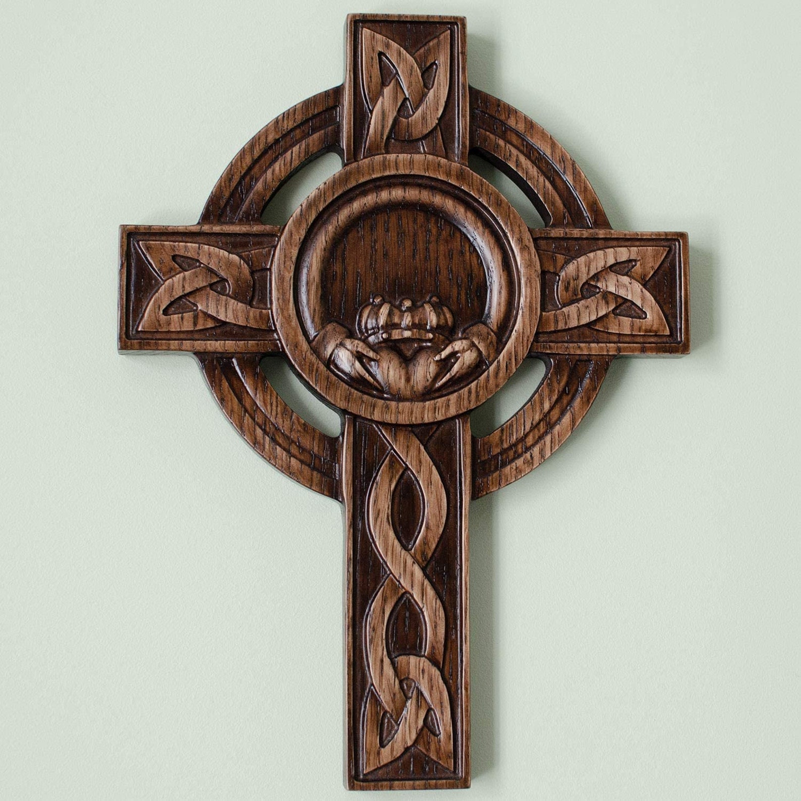 Claddagh Handmade Wooden Irish Celtic Wall Cross for Home Etsy