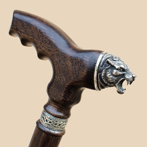 Walking Stick Wooden.walking Cane Handmade.american Buffalo Etsy